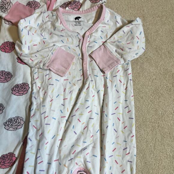 12-18M Monica and Andy Romper Bundle 4 Piece Roses, Sprinkles, Macaroons, Donuts - Picture 8 of 12